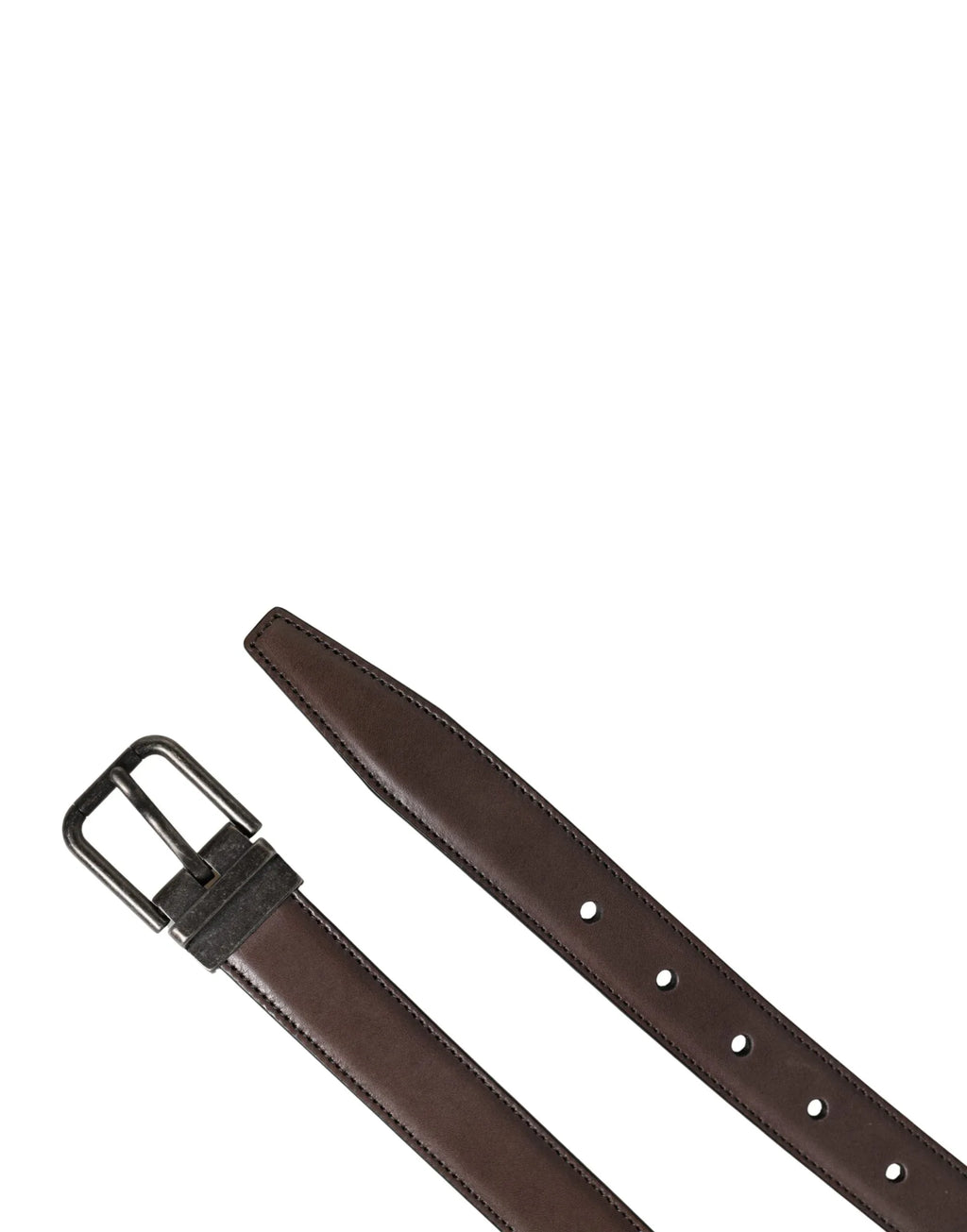 Dolce & Gabbana Men Brown Classic Leather Metal Buckle Belt - Zeiniez