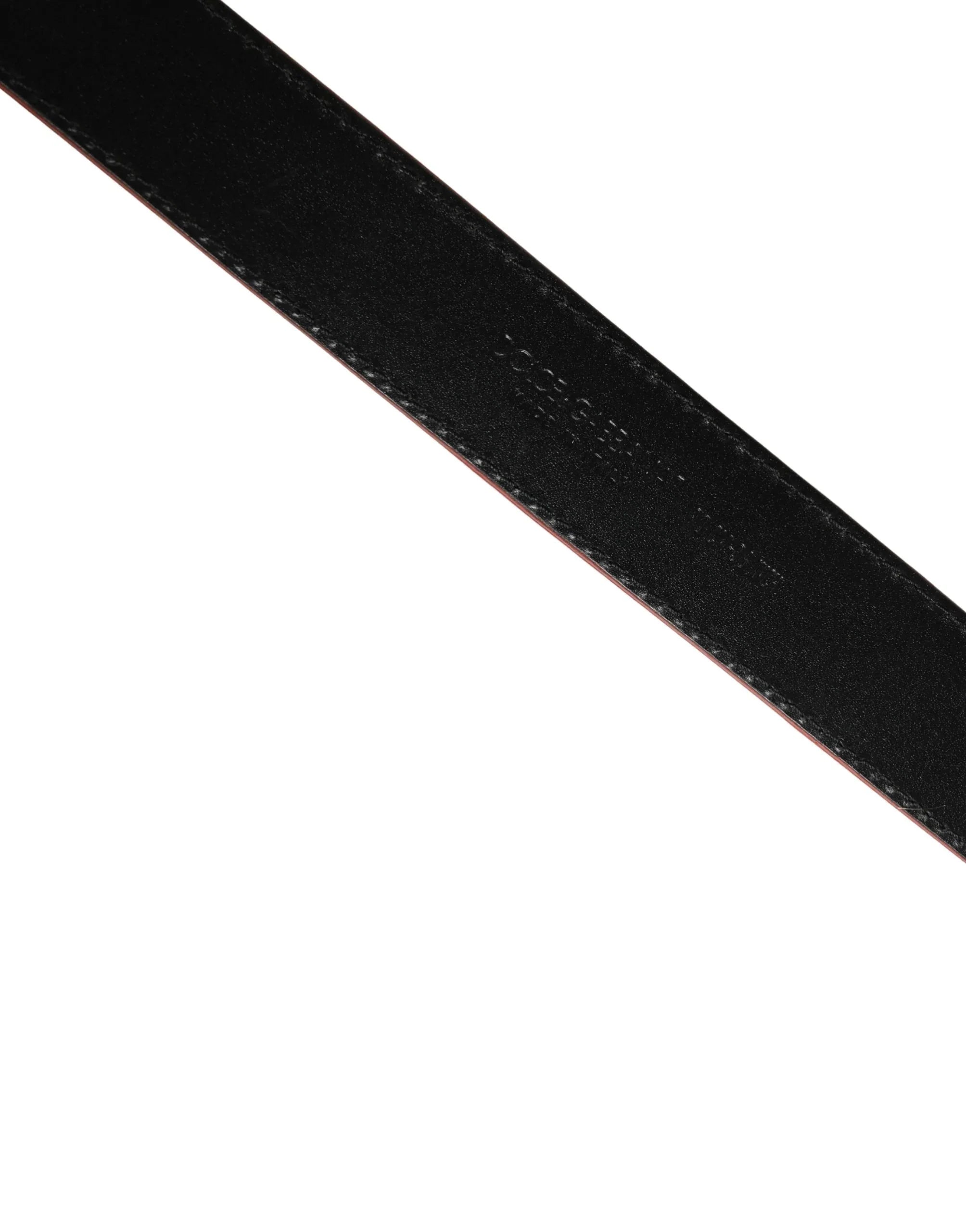 Dolce & Gabbana Men Beige Red Woven Leather Metal Buckle Belt - Zeiniez