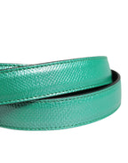Dolce & Gabbana Men Green Classic Leather Metal Buckle Belt - Zeiniez