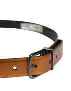 Dolce & Gabbana Men Brown Classic Leather Metal Buckle Belt - Zeiniez