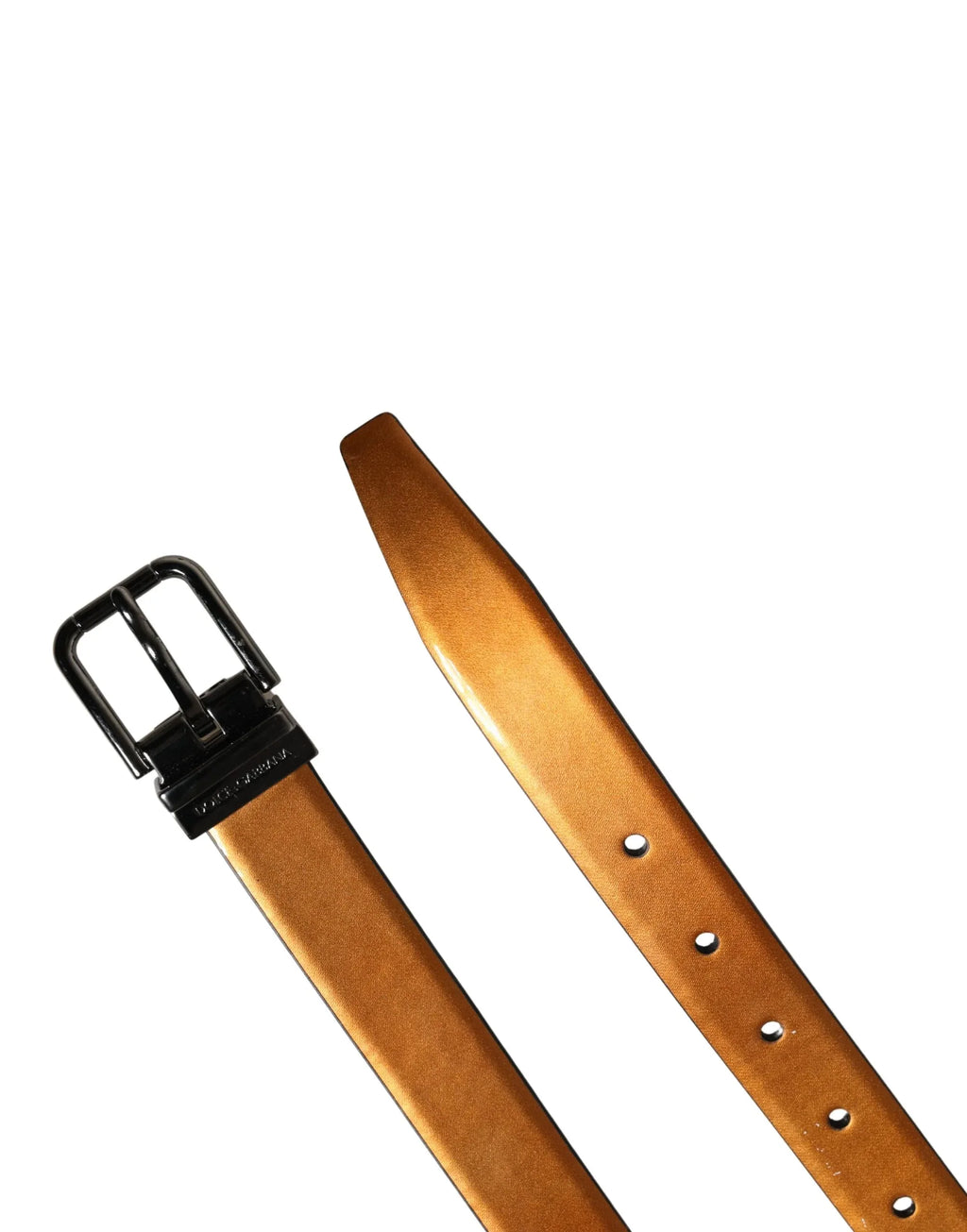 Dolce & Gabbana Men Brown Classic Leather Metal Buckle Belt - Zeiniez