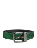 Dolce & Gabbana Men Green Lurex Polyester Metal Buckle Belt - Zeiniez