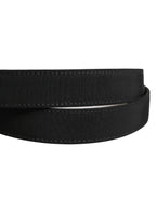 Dolce & Gabbana Black Viscose Leather Gold Metal Buckle Belt - Zeiniez