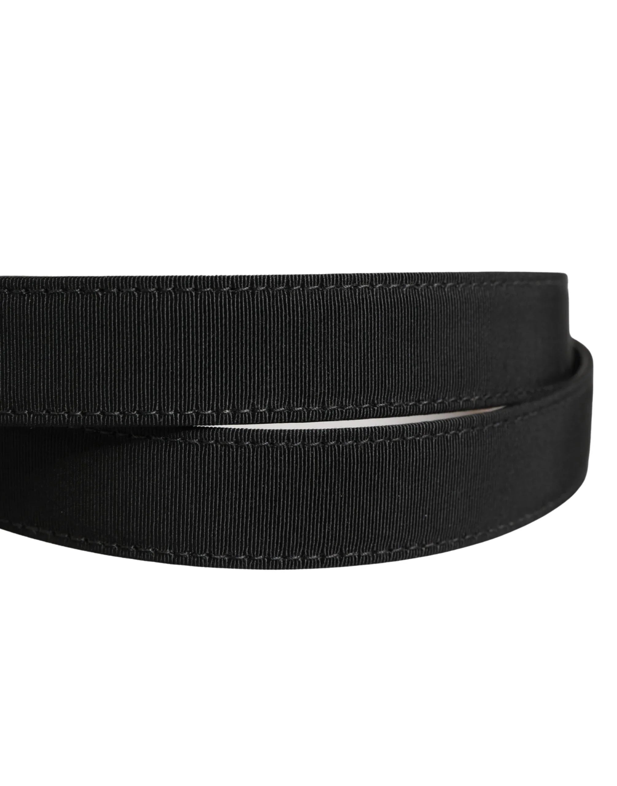Dolce & Gabbana Black Viscose Leather Gold Metal Buckle Belt - Zeiniez