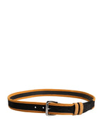 Dolce & Gabbana Men Black Orange Polyester Metal Buckle Belt - Zeiniez