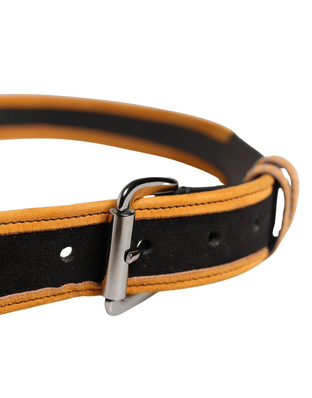 Dolce & Gabbana Men Black Orange Polyester Metal Buckle Belt - Zeiniez