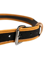 Dolce & Gabbana Men Black Orange Polyester Metal Buckle Belt - Zeiniez