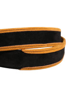 Dolce & Gabbana Men Black Orange Polyester Metal Buckle Belt - Zeiniez