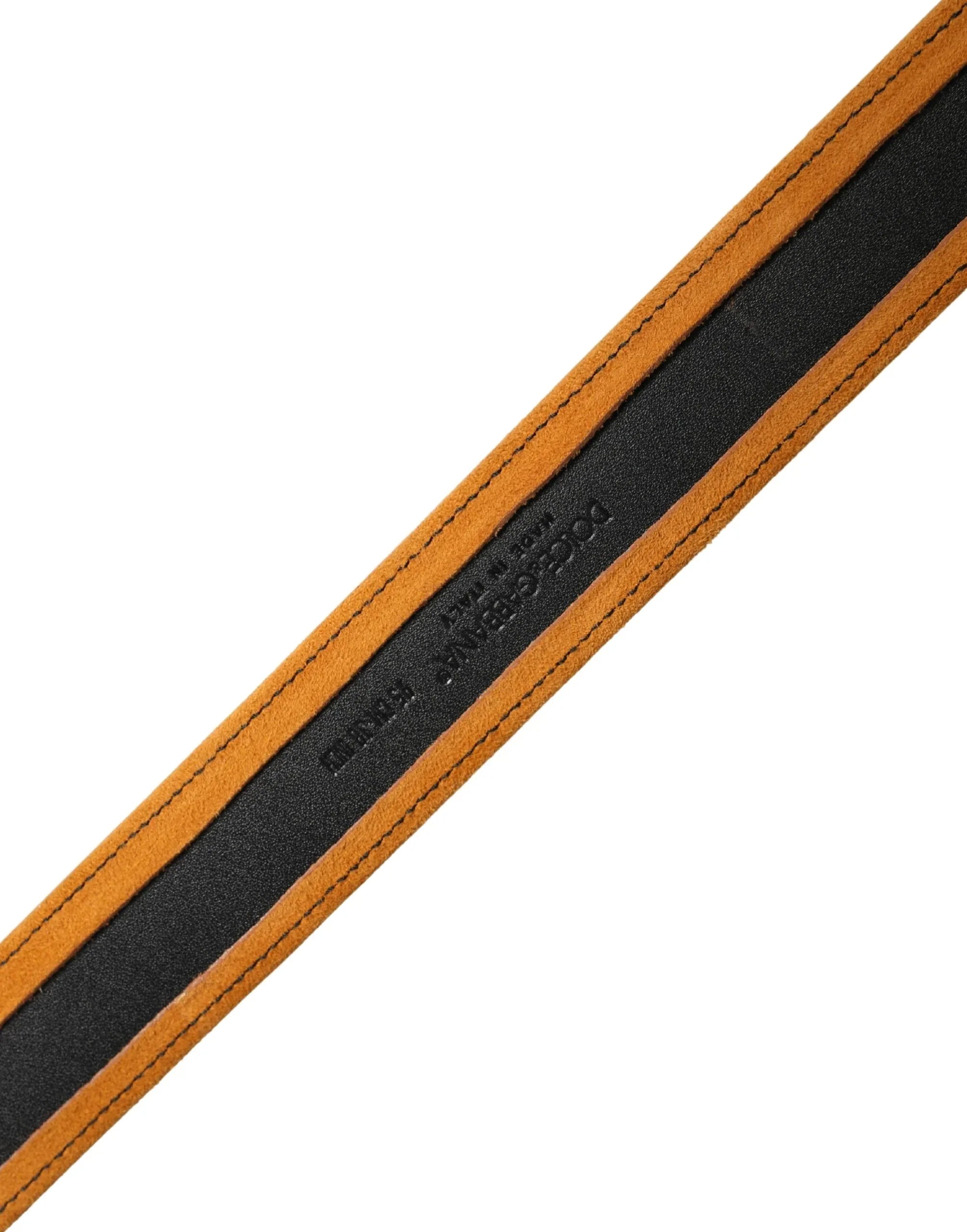 Dolce & Gabbana Men Black Orange Polyester Metal Buckle Belt - Zeiniez