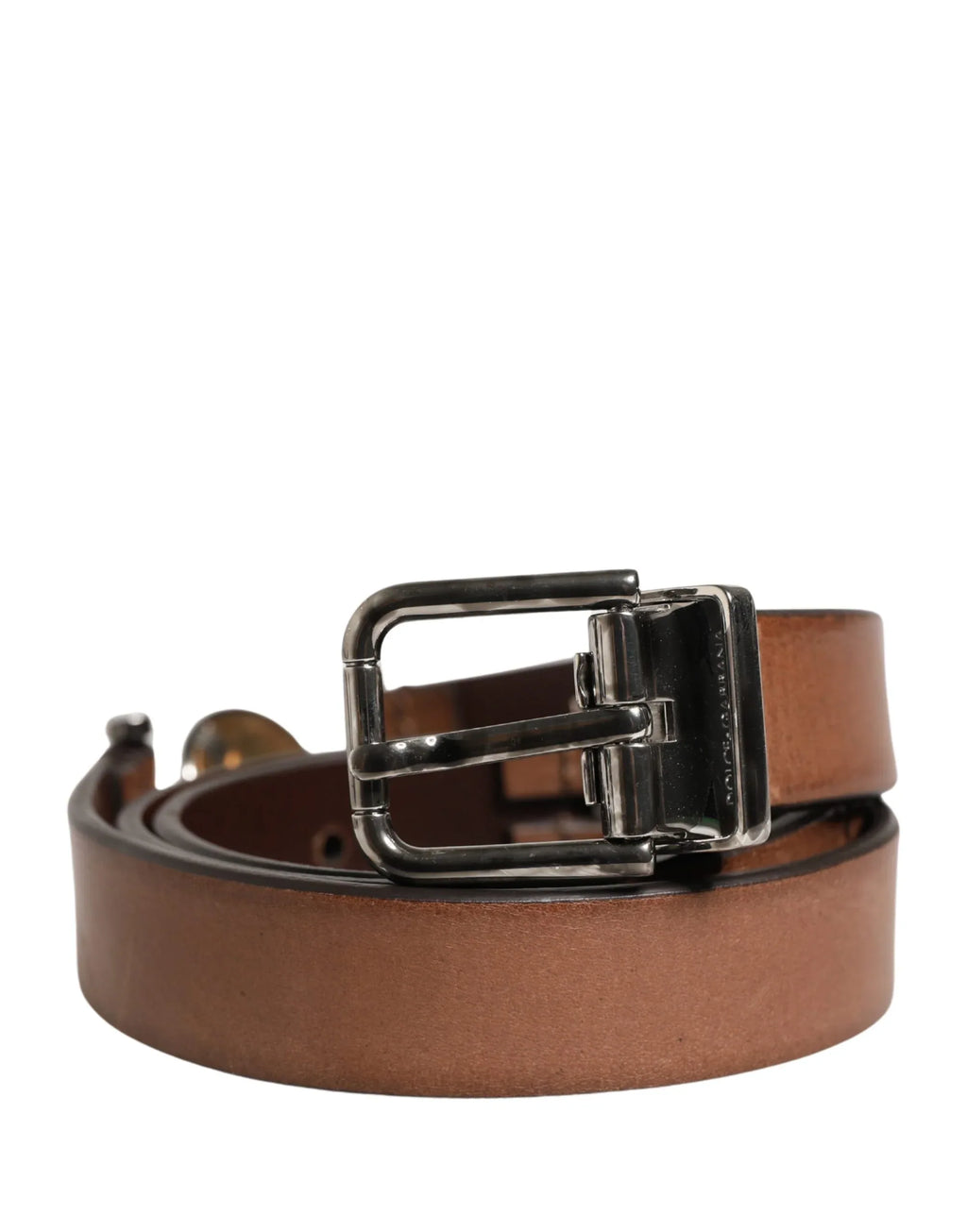 Dolce & Gabbana Men Brown Classic Leather Metal Buckle Belt - Zeiniez