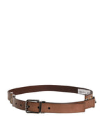 Dolce & Gabbana Men Brown Classic Leather Metal Buckle Belt - Zeiniez