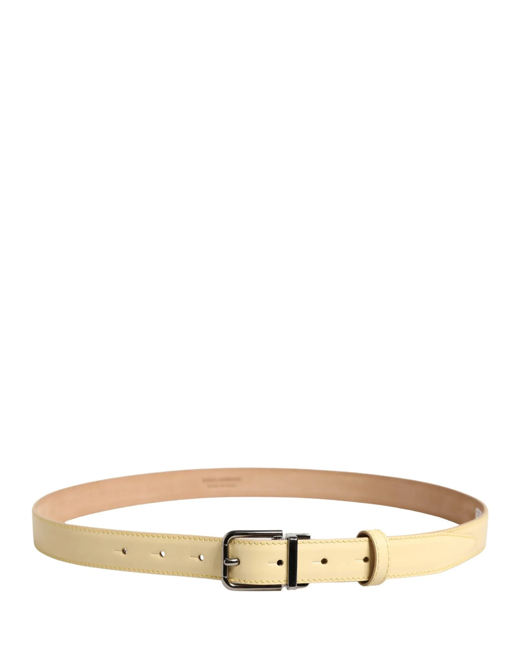 Dolce & Gabbana Men Yellow Classic Leather Metal Buckle Belt - Zeiniez
