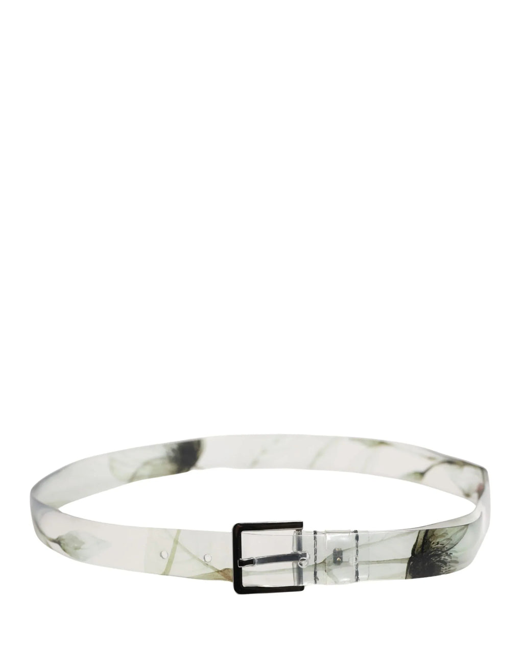 Dolce & Gabbana Men White Floral PVC Silver Metal Buckle Belt - Zeiniez