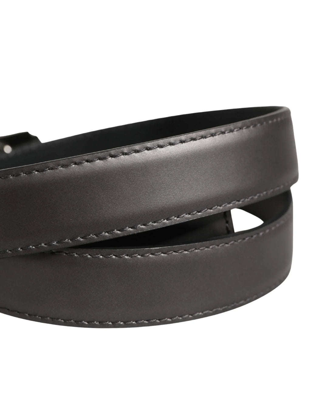 Dolce & Gabbana Men Silver Classic Leather Square Buckle Belt - Zeiniez