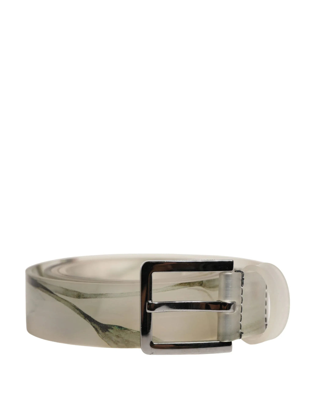 Dolce & Gabbana Men White Floral PVC Silver Metal Buckle Belt - Zeiniez