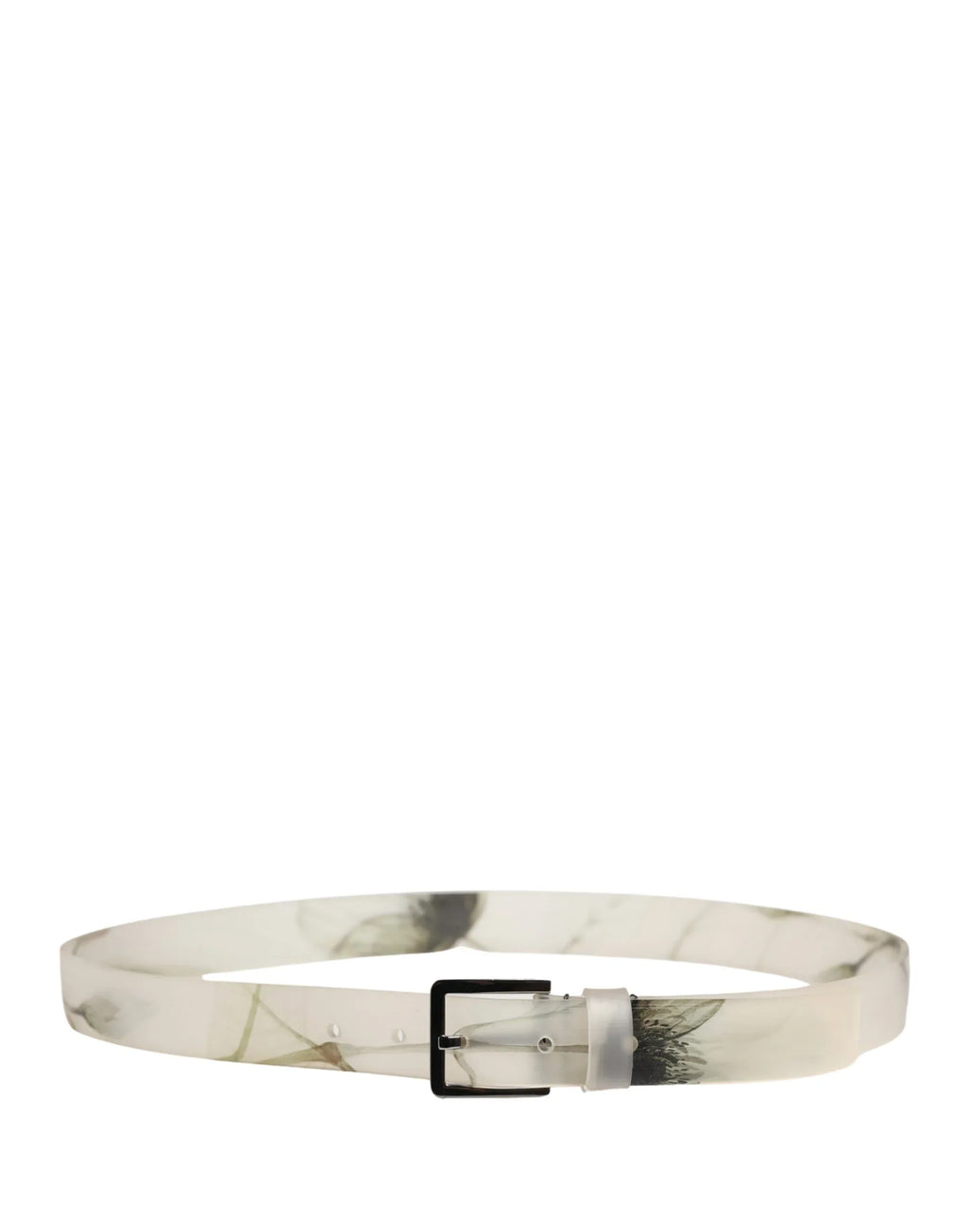 Dolce & Gabbana Men White Floral PVC Silver Metal Buckle Belt - Zeiniez