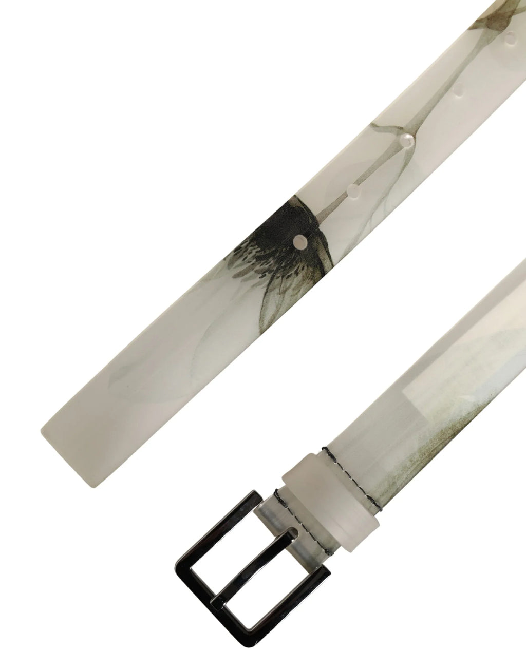 Dolce & Gabbana Men White Floral PVC Silver Metal Buckle Belt - Zeiniez