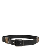 Dolce & Gabbana Men Black Classic Leather Metal Buckle Belt - Zeiniez