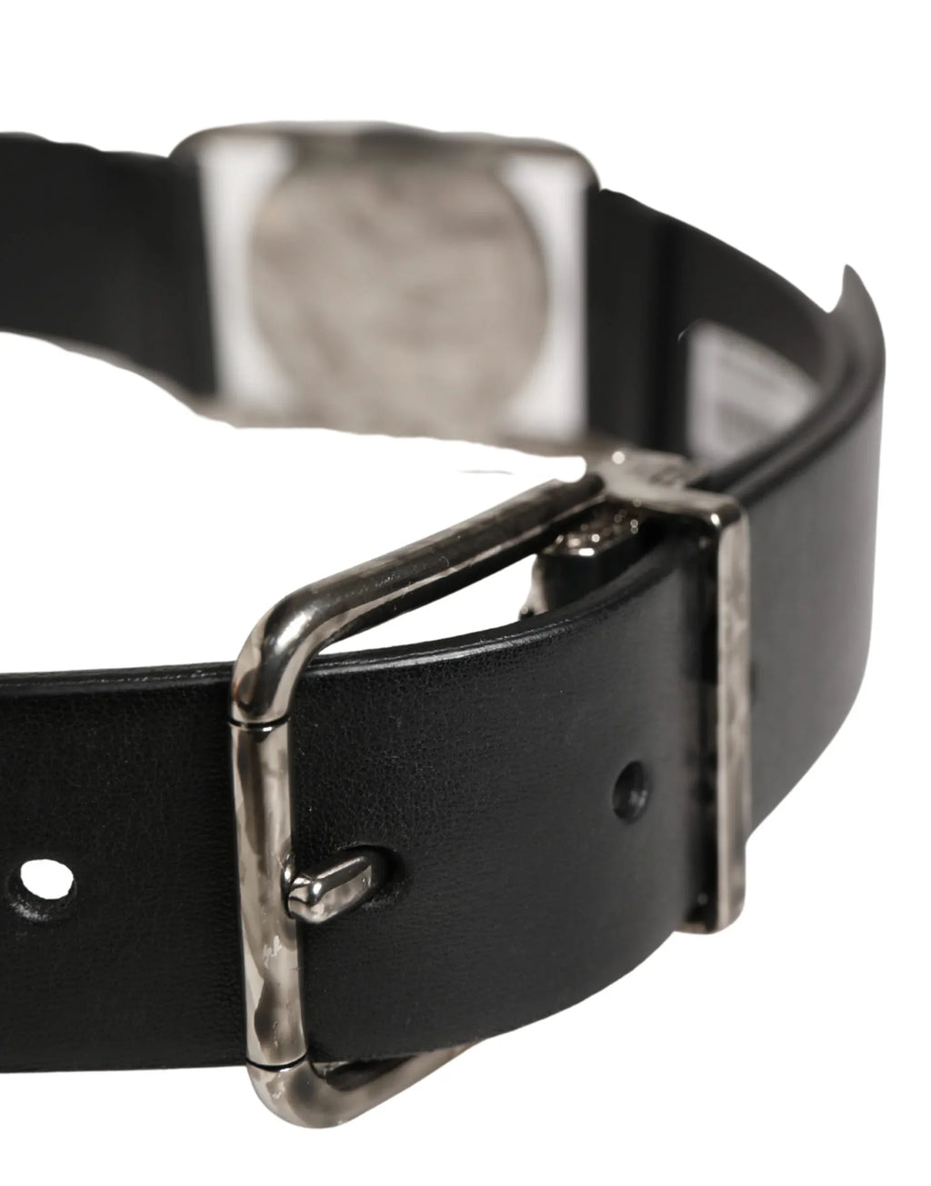Dolce & Gabbana Men Black Classic Leather Metal Buckle Belt - Zeiniez