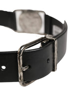 Dolce & Gabbana Men Black Classic Leather Metal Buckle Belt - Zeiniez
