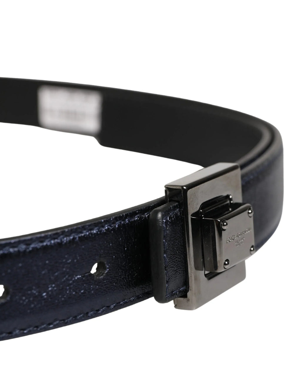 Dolce & Gabbana Men Black Classic Leather Square Buckle Belt - Zeiniez