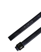 Dolce & Gabbana Men Black Classic Leather Square Buckle Belt - Zeiniez