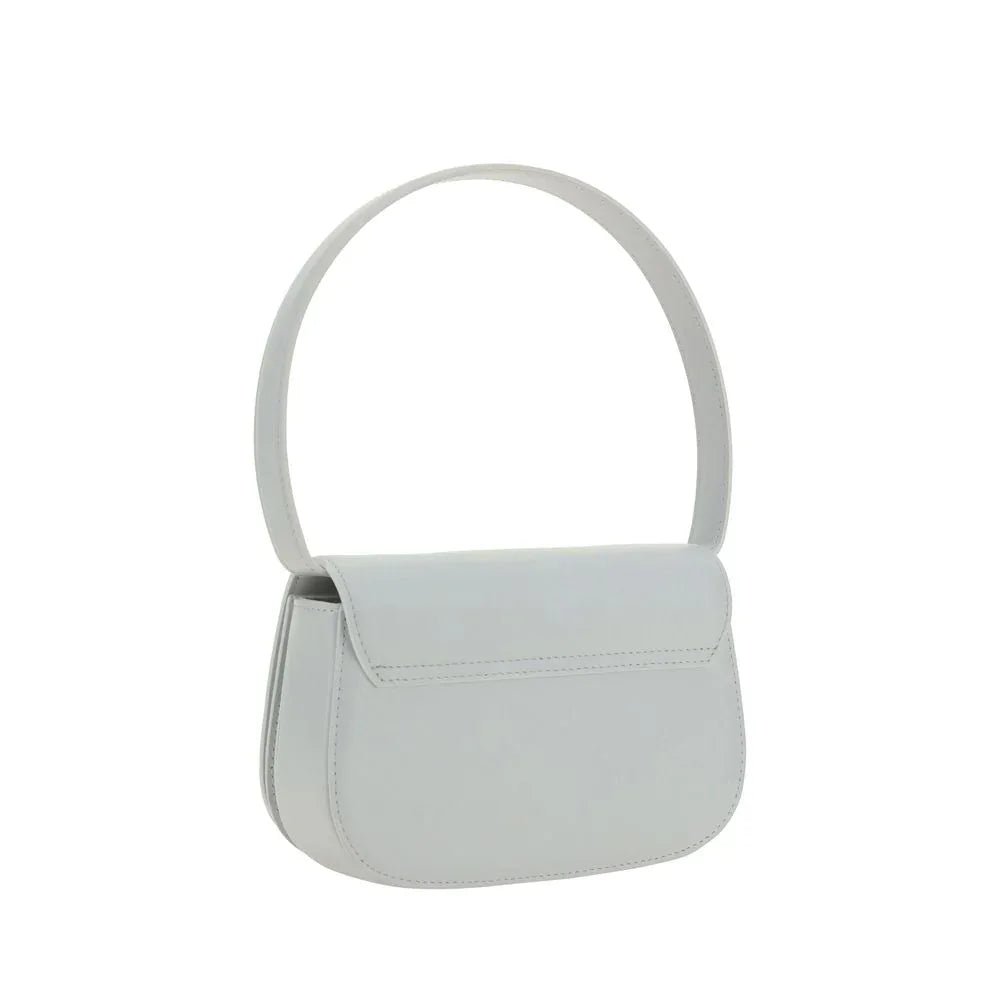Diesel White Calf Leather Bos Taurus Shoulder Bag