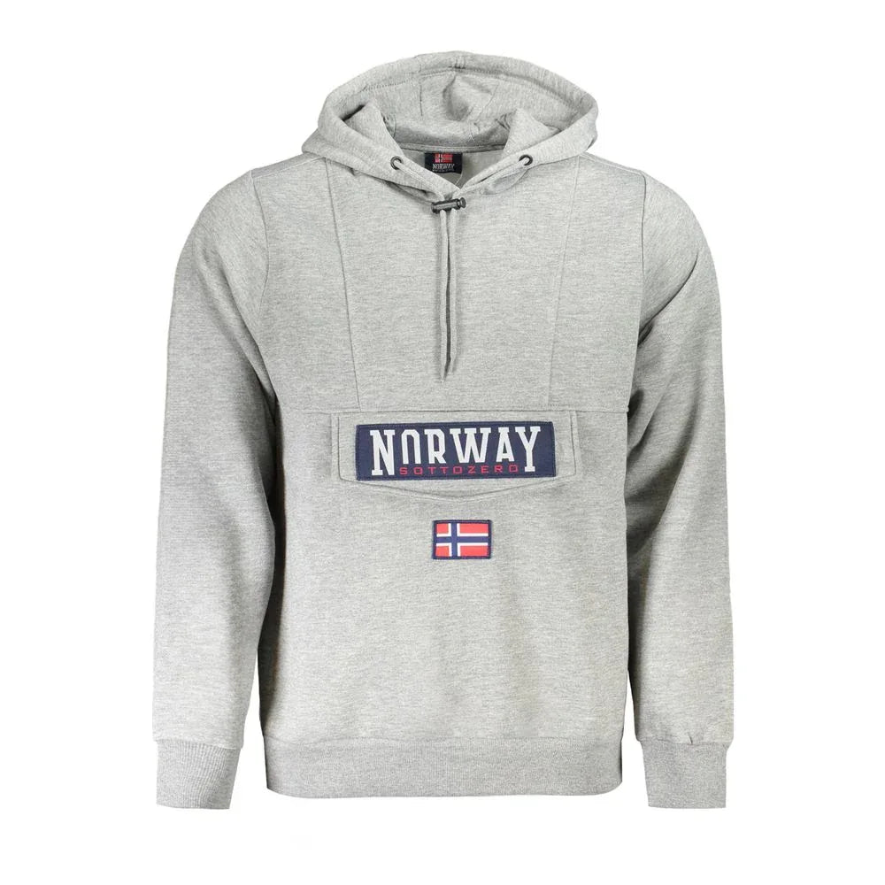Norway 1963 Grigio Cotton Male Sweatshirt with Hood - Zeiniez