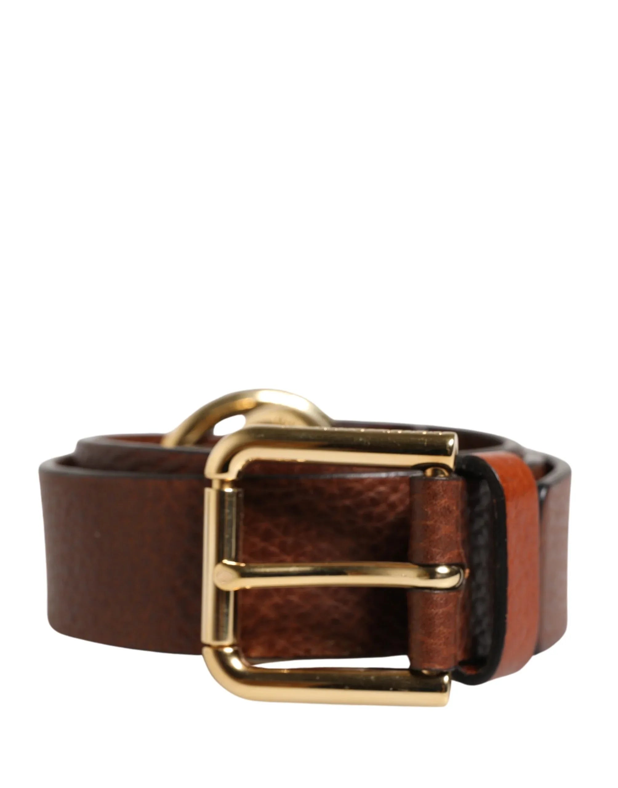 Dolce & Gabbana Men Brown Classic Leather Metal Buckle Belt - Zeiniez