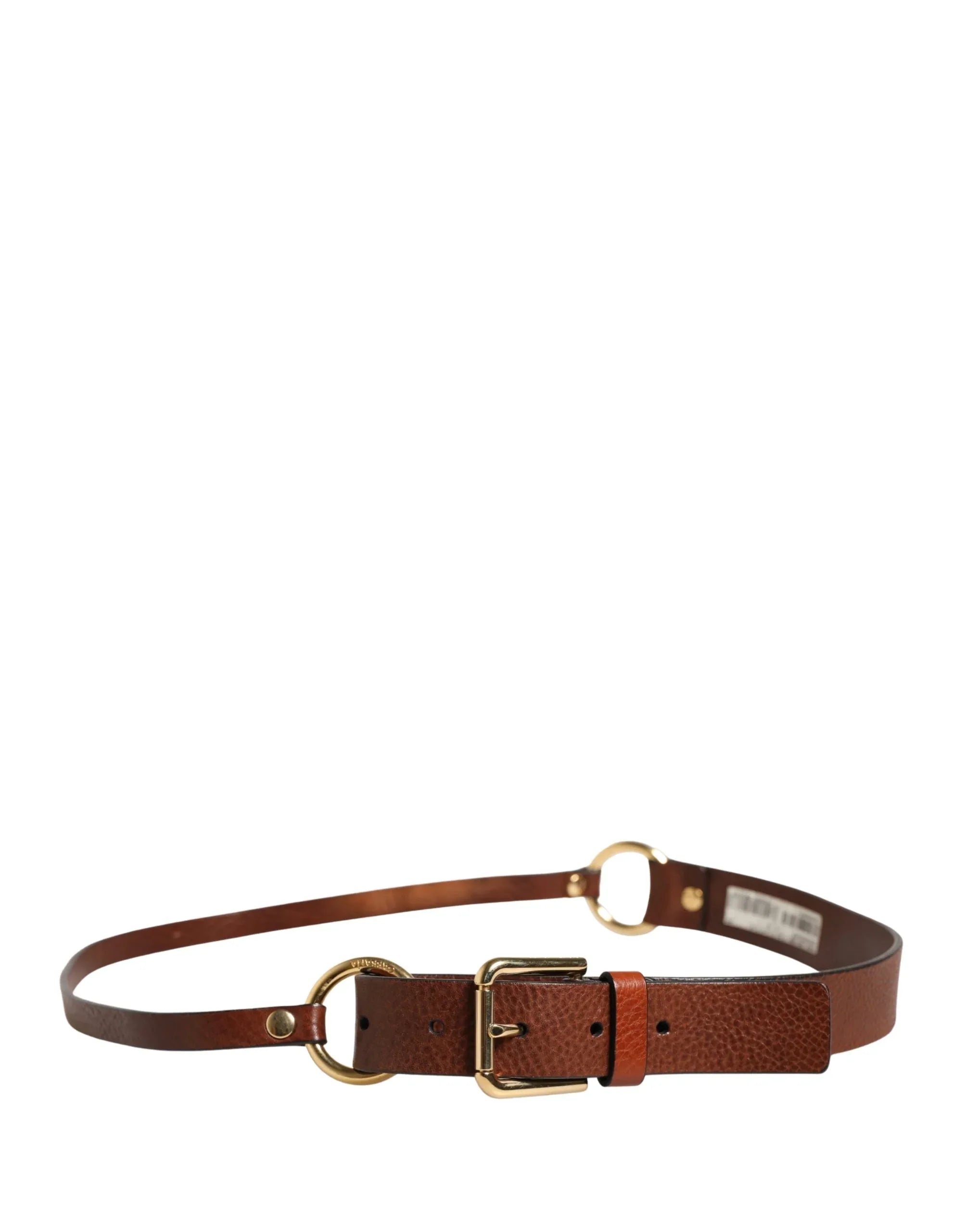 Dolce & Gabbana Men Brown Classic Leather Metal Buckle Belt - Zeiniez