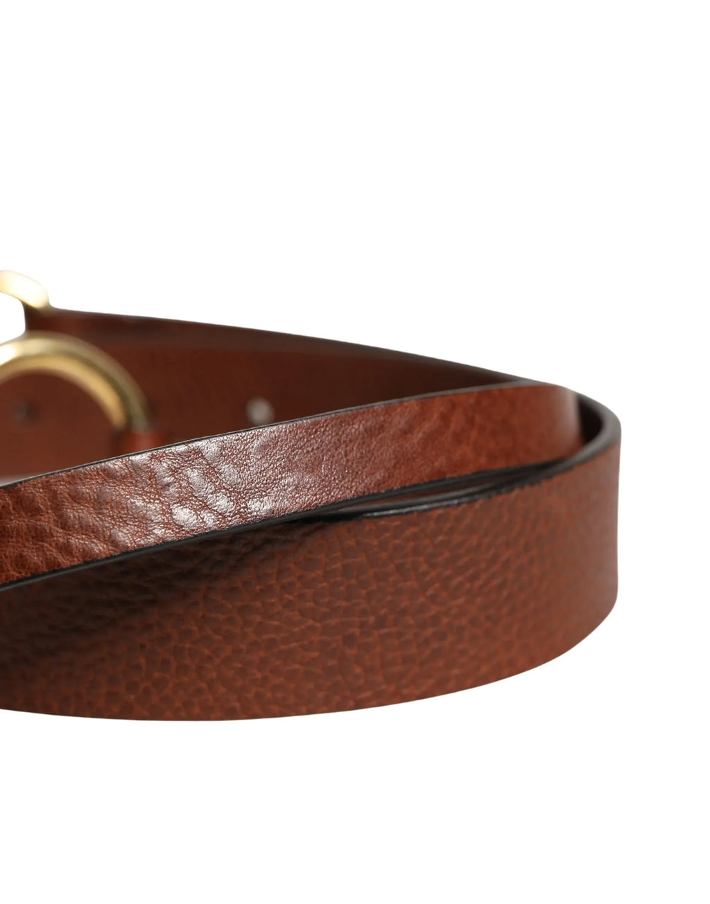Dolce & Gabbana Men Brown Classic Leather Metal Buckle Belt - Zeiniez