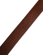 Dolce & Gabbana Men Brown Classic Leather Metal Buckle Belt - Zeiniez