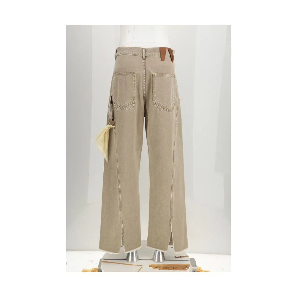 Darkpark Beige Cotton High-Waisted Jean - Zeiniez