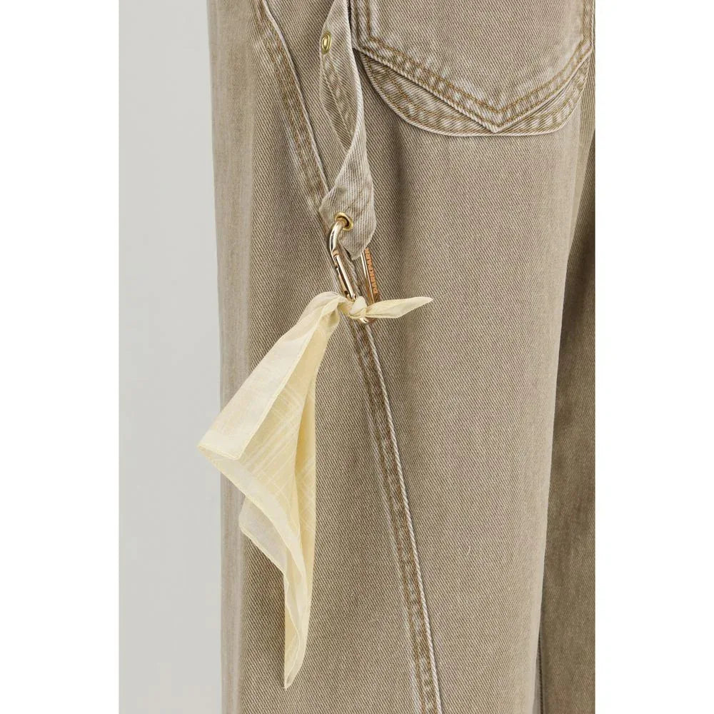 Darkpark Beige Cotton High-Waisted Jean - Zeiniez