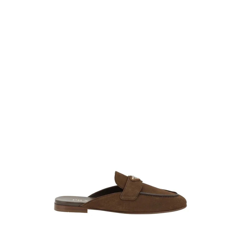 Prada Brown Calf Leather Bos Taurus Mules - Zeiniez