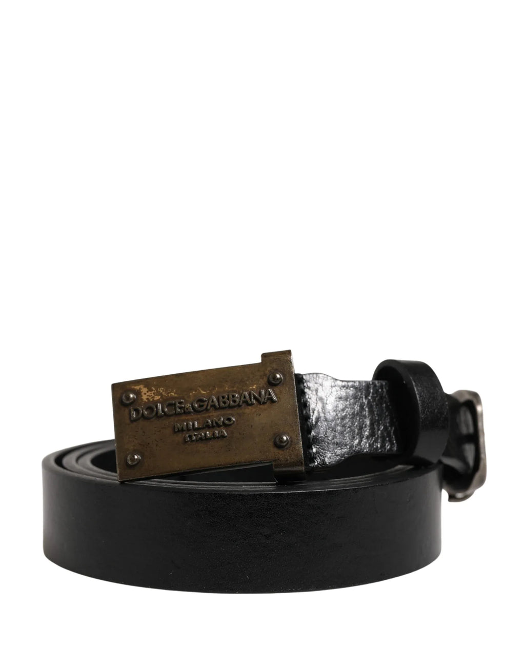 Dolce & Gabbana Men Black Classic Leather Logo Buckle Belt - Zeiniez