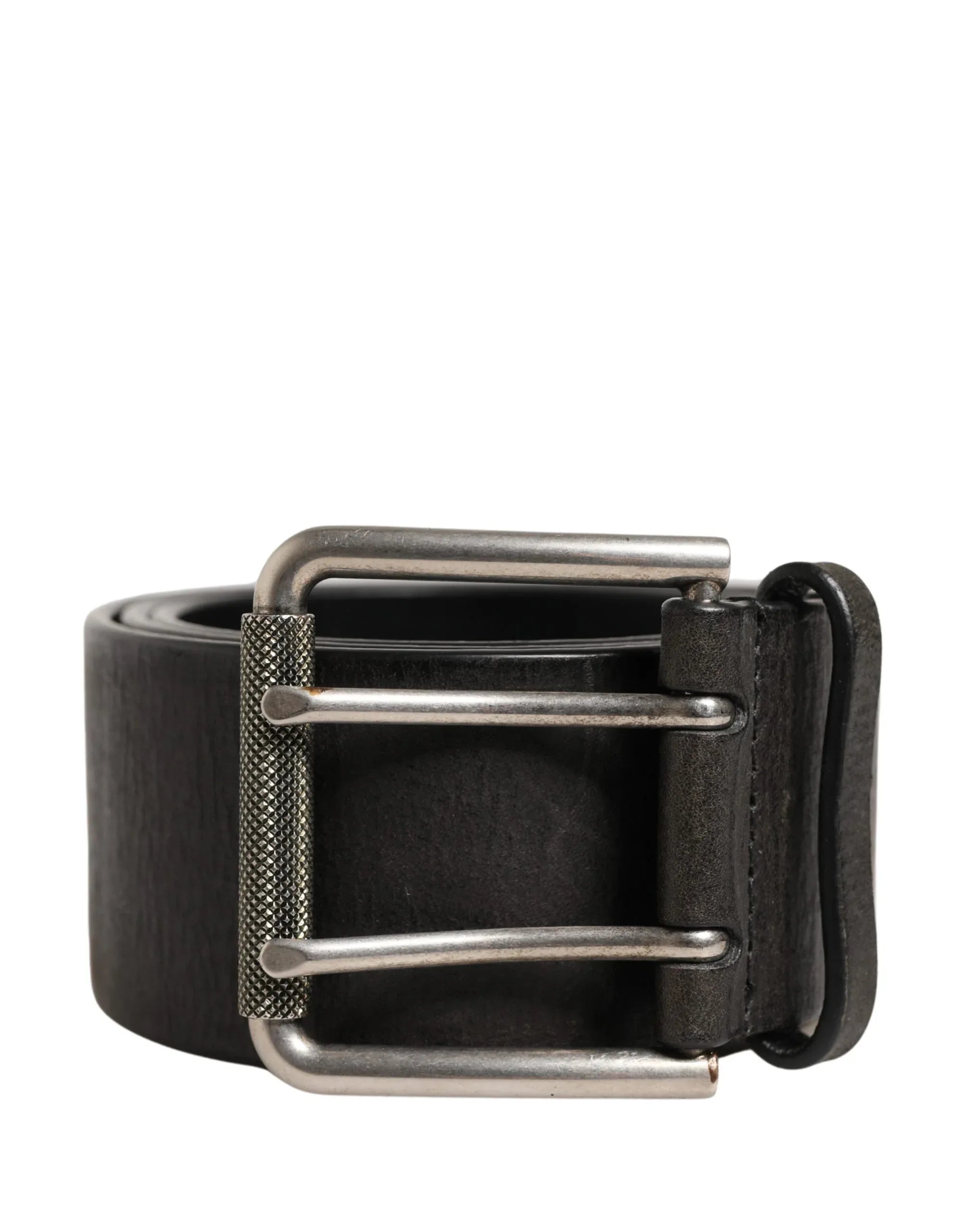 Dolce & Gabbana Men Black Classic Leather Metal Buckle Belt - Zeiniez