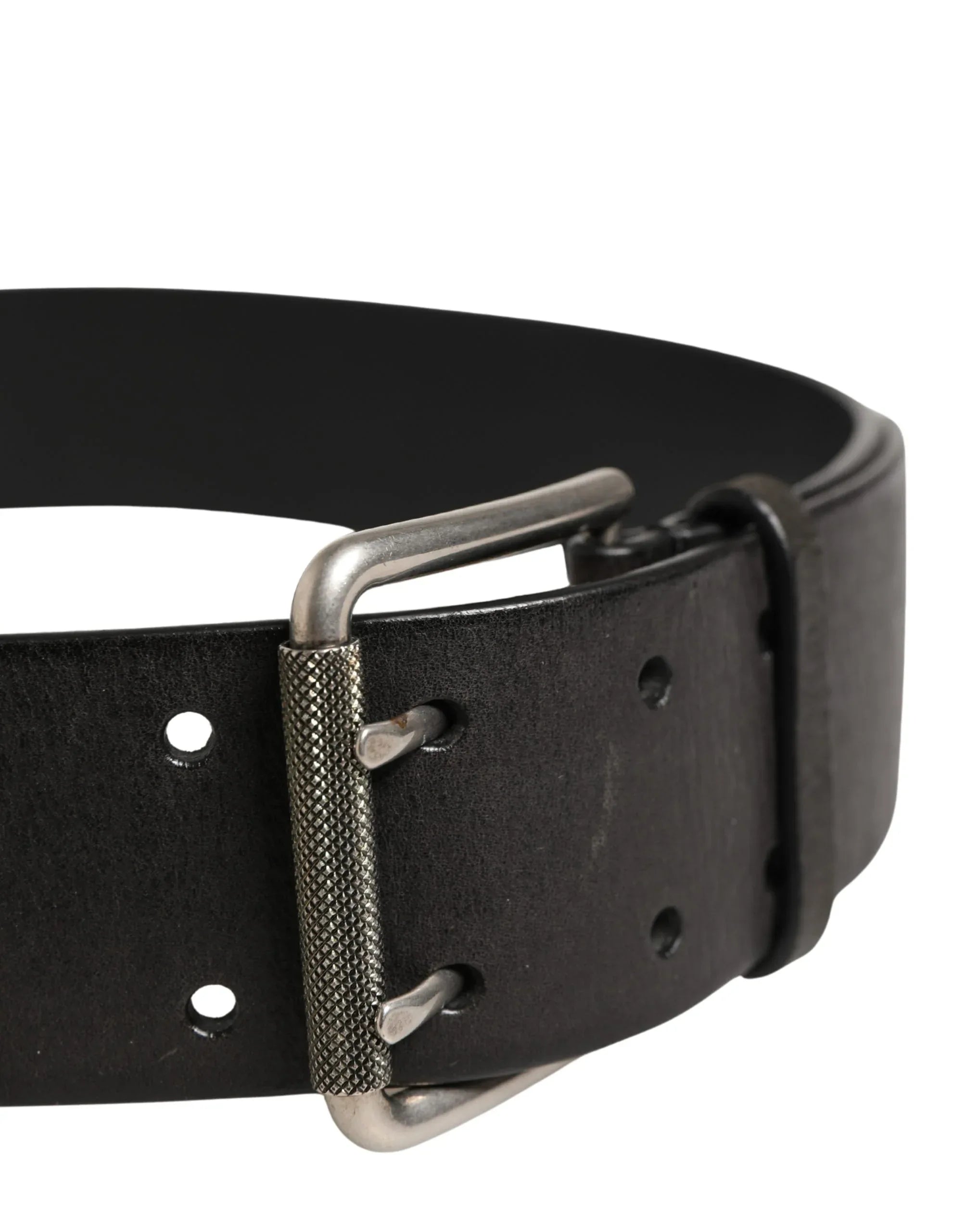 Dolce & Gabbana Men Black Classic Leather Metal Buckle Belt - Zeiniez