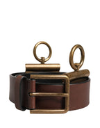 Dolce & Gabbana Men Brown Classic Leather Metal Buckle Belt - Zeiniez
