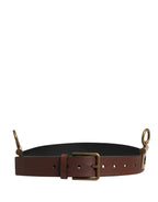 Dolce & Gabbana Men Brown Classic Leather Metal Buckle Belt - Zeiniez