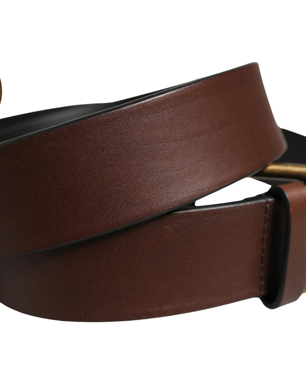 Dolce & Gabbana Men Brown Classic Leather Metal Buckle Belt - Zeiniez