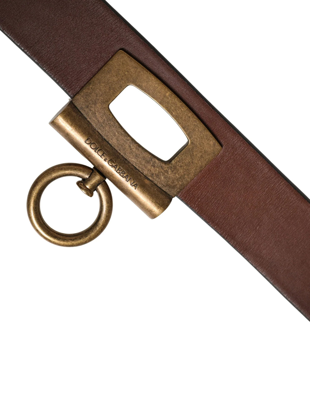 Dolce & Gabbana Men Brown Classic Leather Metal Buckle Belt - Zeiniez