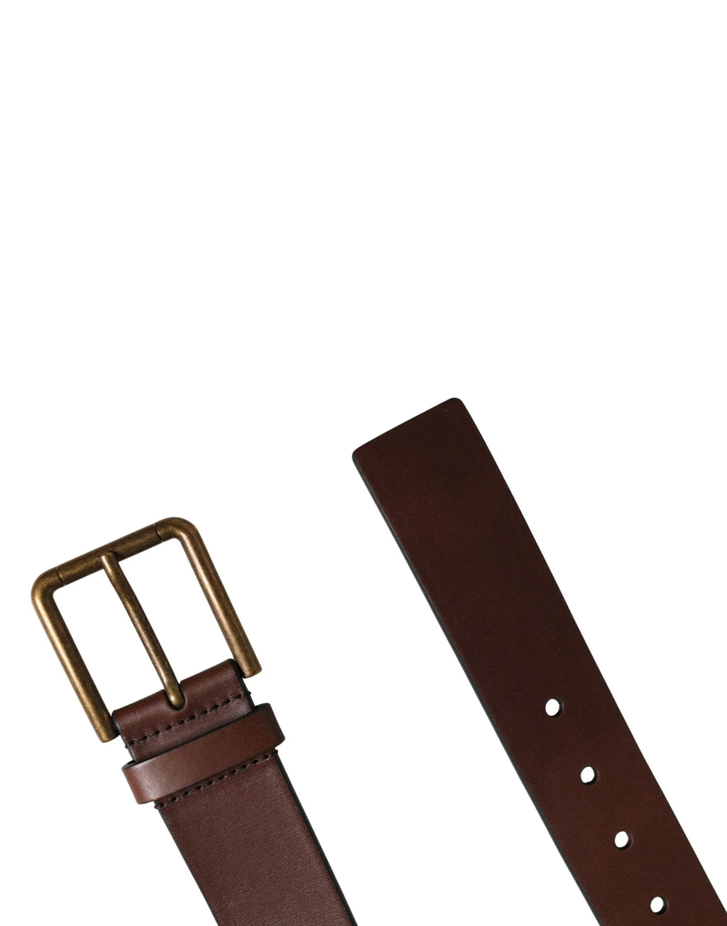 Dolce & Gabbana Men Brown Classic Leather Metal Buckle Belt - Zeiniez
