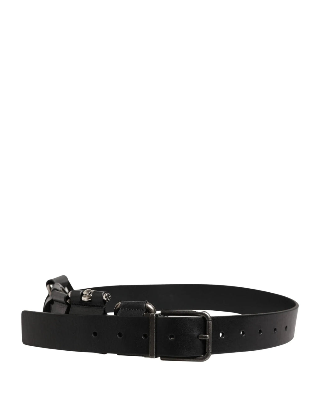 Dolce & Gabbana Black Calf Leather Silver Metal Buckle Belt - Zeiniez