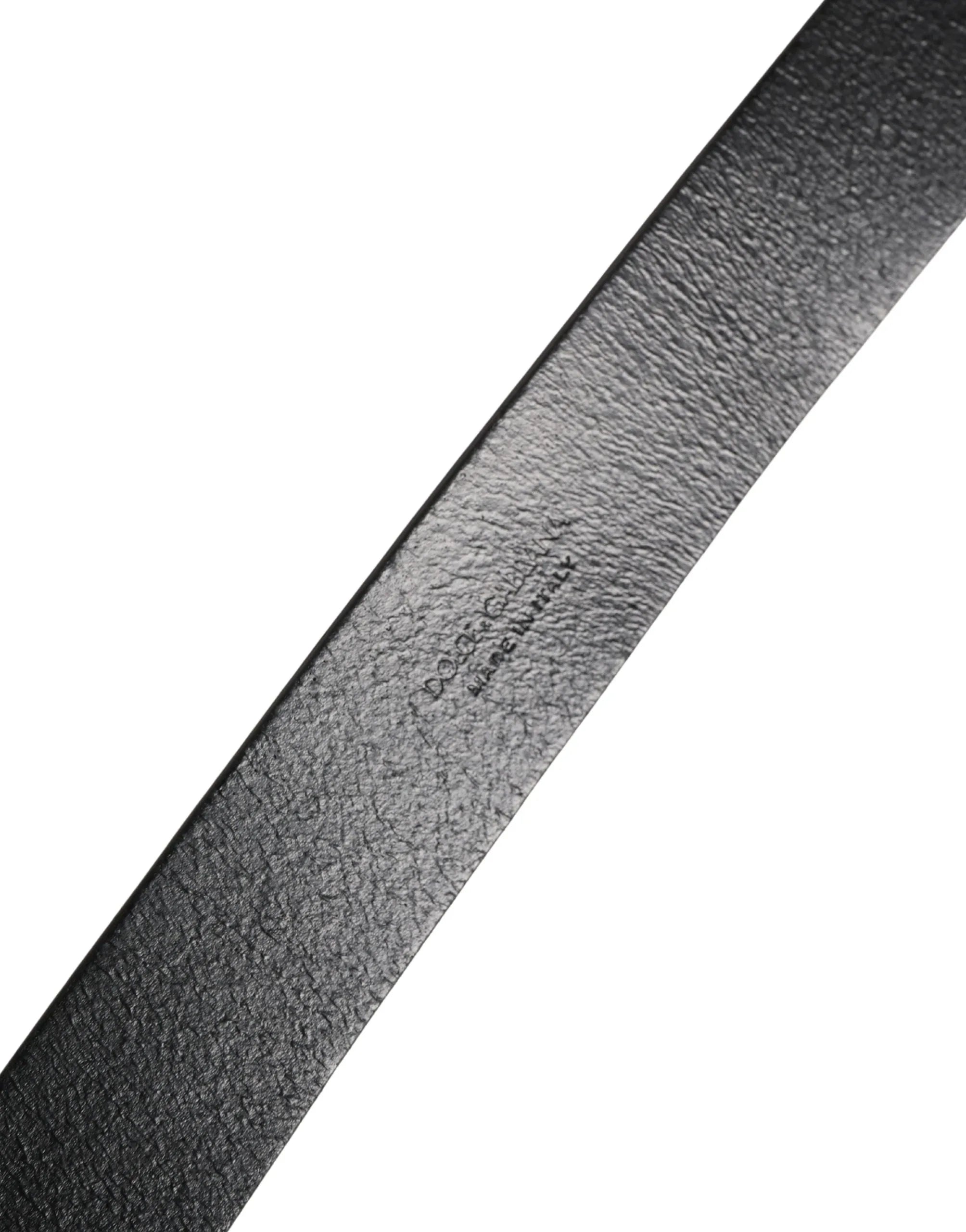 Dolce & Gabbana Black Calf Leather Silver Metal Buckle Belt - Zeiniez