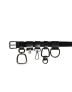 Dolce & Gabbana Black Calf Leather Silver Metal Buckle Belt - Zeiniez