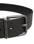 Dolce & Gabbana Men Black Classic Leather Metal Buckle Belt - Zeiniez