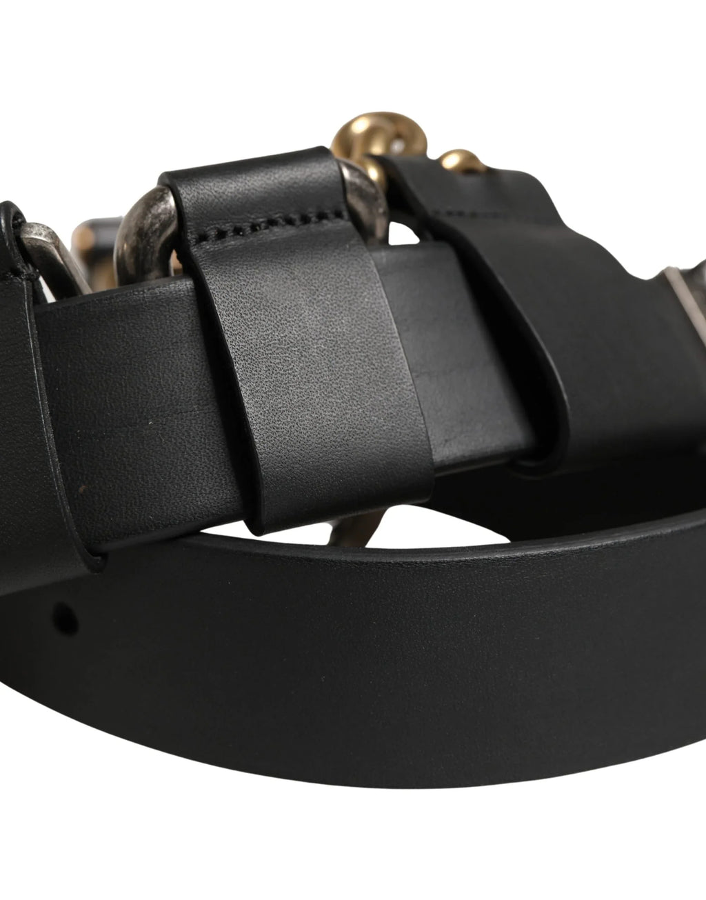 Dolce & Gabbana Men Black Classic Leather Metal Buckle Belt - Zeiniez