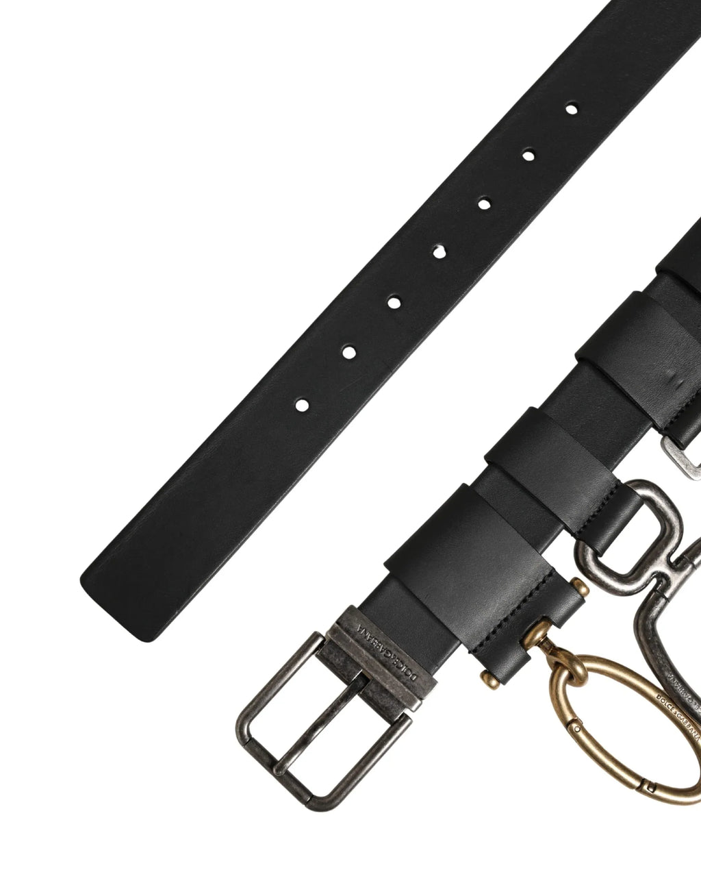 Dolce & Gabbana Men Black Classic Leather Metal Buckle Belt - Zeiniez