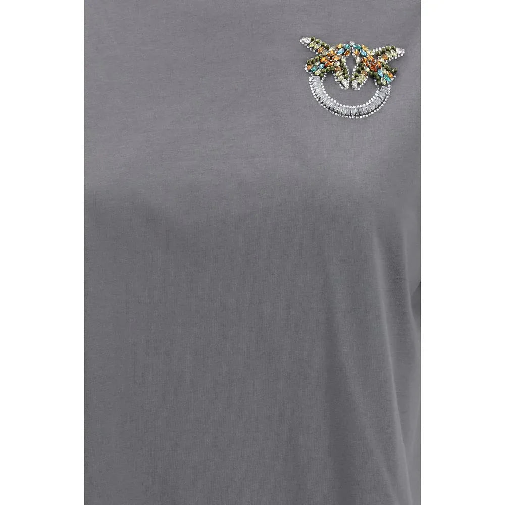 PINKO Gray Cotton T-Shirt - Zeiniez